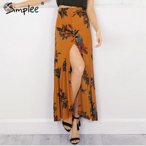Simplee High Waisted Boho Skirt